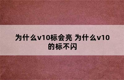 为什么v10标会亮 为什么v10的标不闪